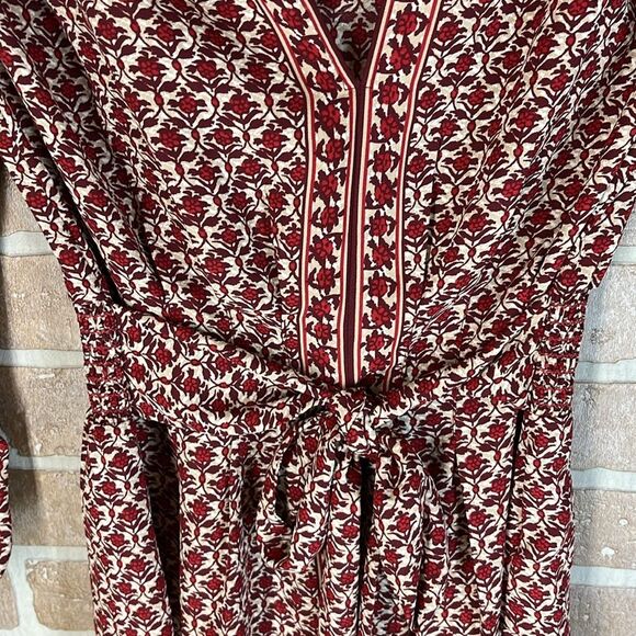 Max Studio Women's Small Blouse Top Flowy Boho Lightweight with Tie - Picture 3 of 9